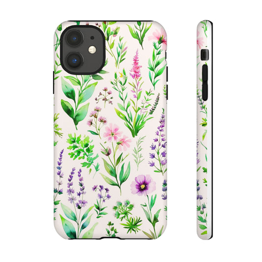 Custom Tough Protective Phone Case. Available for iPhone 8-15/X-XS, Samsung Galaxy S23-25 and Google Pixel 6-9 Delicate Wild Flower Phone Case